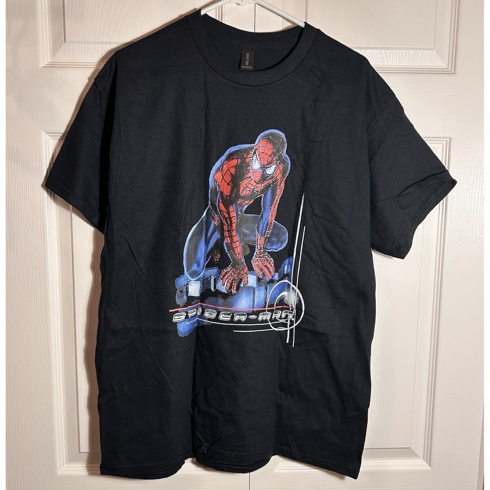 Spider-Man Y2K Vintage Style 2002 Movie Promo Marvel T-Shirt Sz L Brand New Day